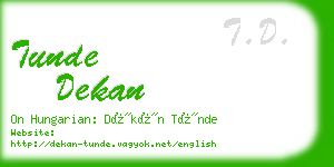 tunde dekan business card